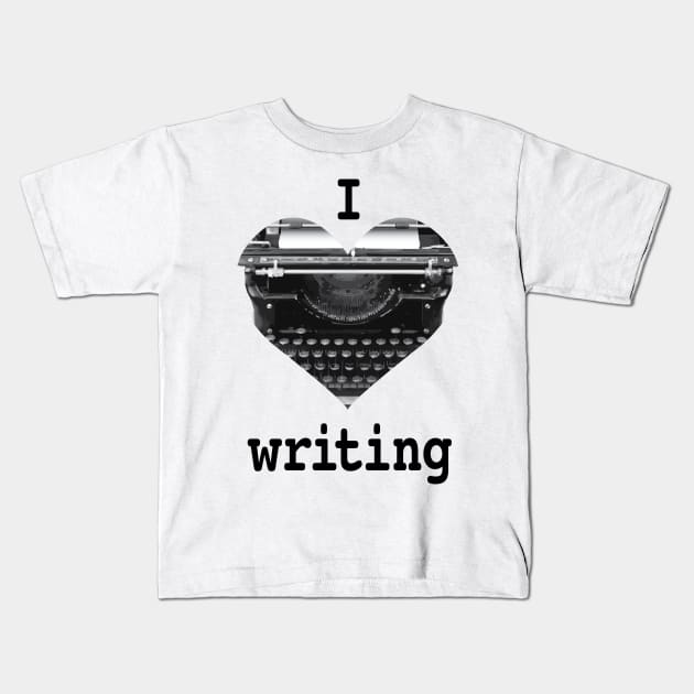 I Heart Writing Kids T-Shirt by Buffyandrews